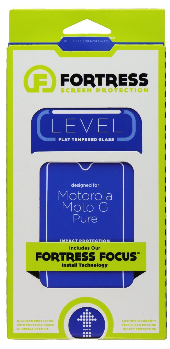 Fortress Level Flat Tempered Glass Screen Protector for Motorola Moto G Pure - Clear by Fortress - Refurbished - Brand New condition - US$8.78