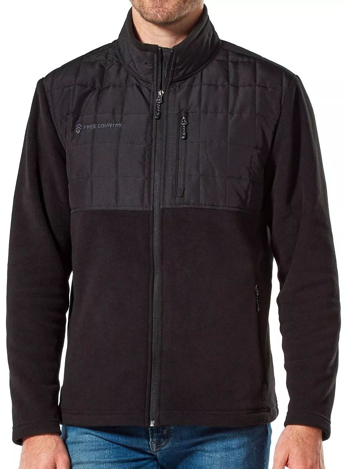 Free Country Men's Overlay Fleece Jacket S - Black by Free Country - Refurbished - Brand New condition - US$61.48