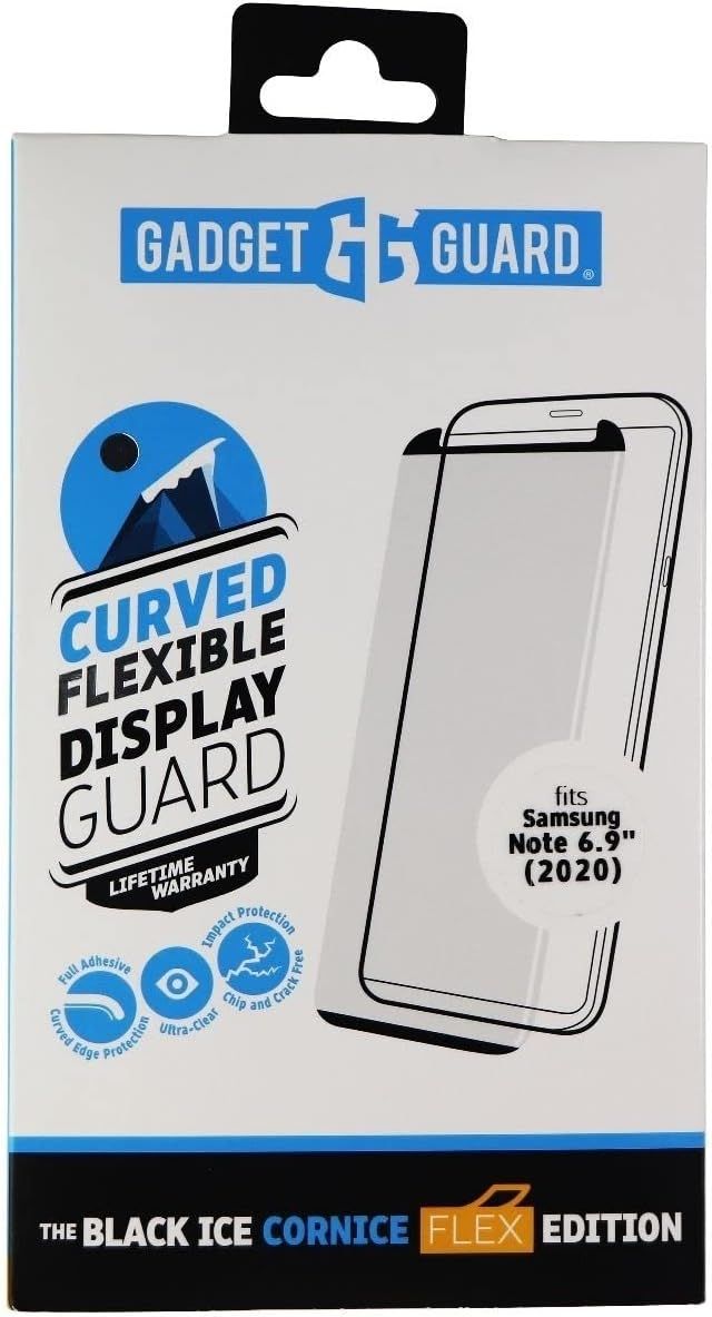 Gadget Guard Black Ice Cornice Flex Edition Curved Screen Protector for Samsung Galaxy Note20 ultra - Clear by Gadget Guard - Refurbished - Brand New condition - US$20.98