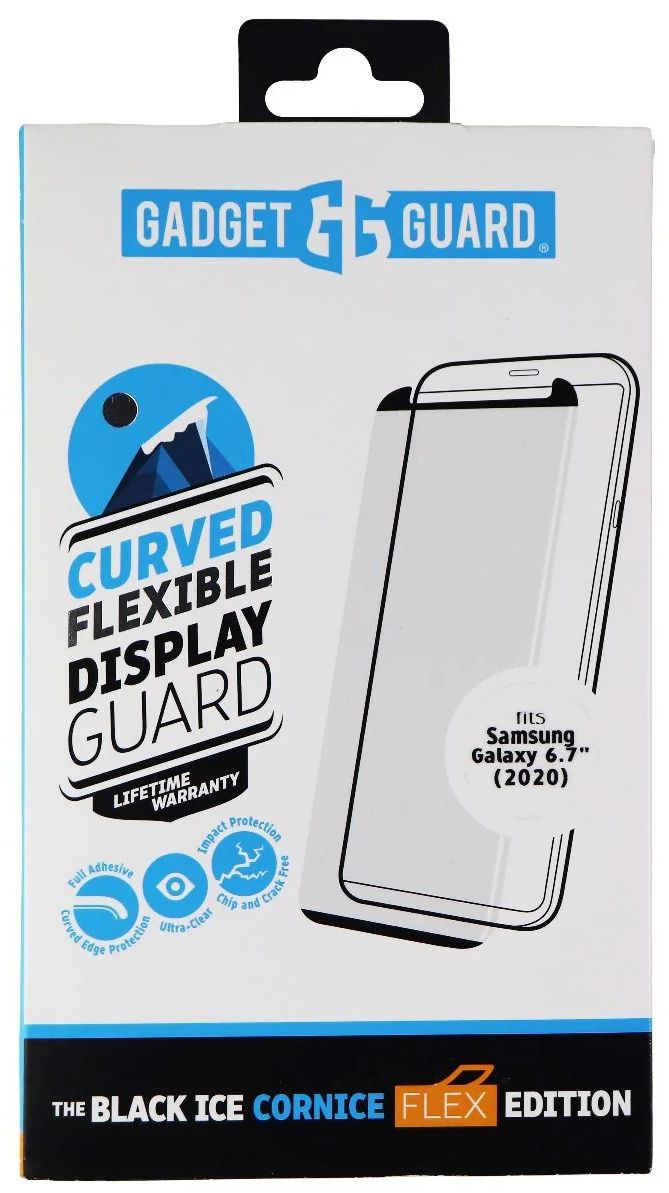 Gadget Guard Black Ice Cornice Flex Tempered Glass Screen Protector for Galaxy S20+ - Clear by Gadget Guard - Refurbished - Brand New condition - US$8.78