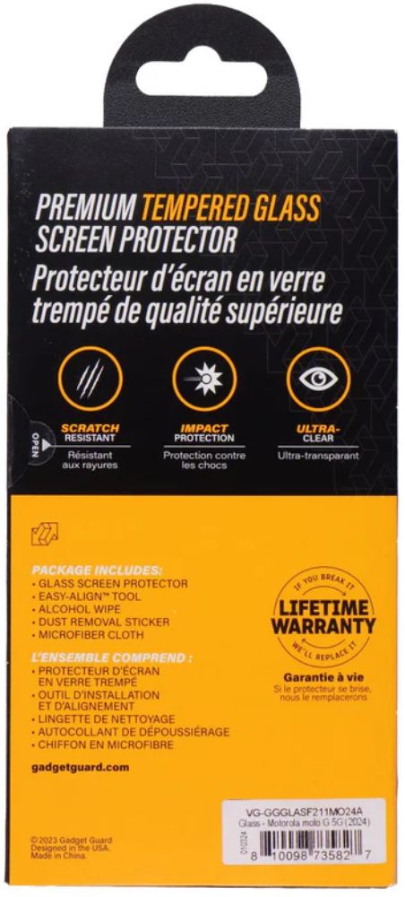 Gadget Guard Tempered Glass Screen Protector for Motorola Moto G 5G (2024) - Transparent by Gadget Guard - Refurbished - Brand New condition - Image 3