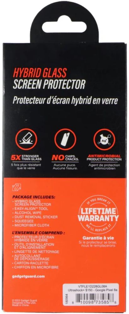 Gadget Guard UltraShock Hybrid Glass Screen Protector for Google Pixel 8a - Transparent - Brand New by Gadget Guard - Refurbished - Brand New condition - Image 2