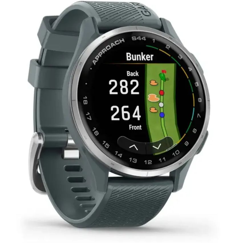 Garmin Approach S44 Golf Smartwatch - 4GB - 30.4mm - Silver Aluminum Aluminum Case with Twilight Silicone Silicone Band by Garmin - Image 2