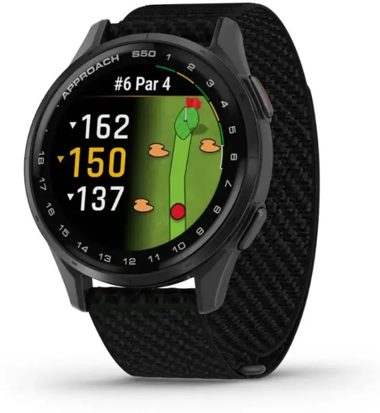 Garmin Approach S50 Advanced GPS Golf Smartwatch - 4GB - 30.4mm - Slate Aluminum Case with Black Nylon ComfortFit Nylon Band by Garmin - Image 3