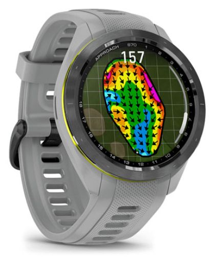 Garmin Approach S70 Smartwatch - 42mm - Powder Gray Ceramic Case with Powder Gray Silicone Silicone Band by Garmin - Image 3