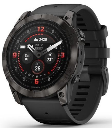 Garmin Epix Pro (Gen 2) Smartwatch - 32GB - 47mm - Carbon Gray Fiber-reinforced polymer Case with Black Silicone QuickFit Watch Band by Garmin - Image 2