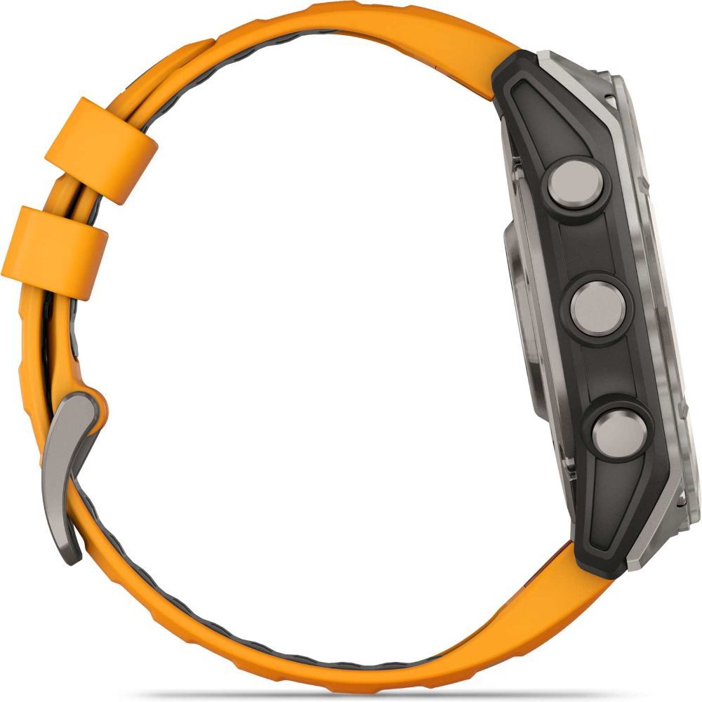 Garmin Fenix 8 Smartwatch - 32GB - 47mm - Titanium AMOLED Edition (Polymer) Case with Spark Orange/Graphite Silicone Silicone Band by Garmin - Refurbished - Like New condition - Image 4