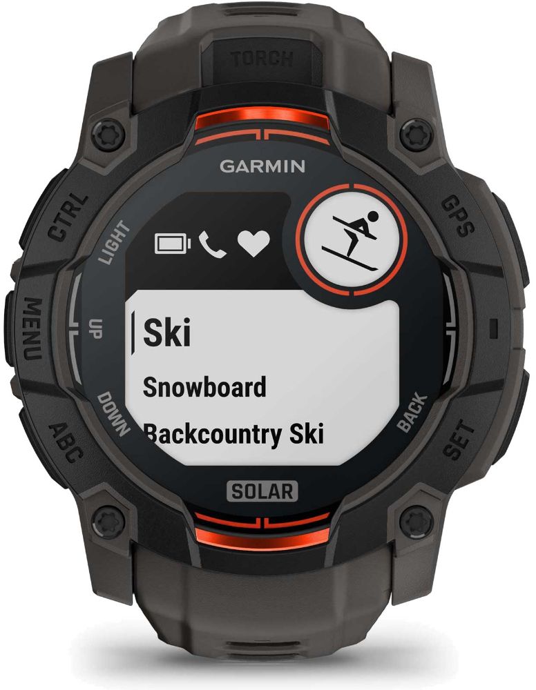 Garmin Instinct 3 Smartwatch - 128MB - 50mm - Black Solar Edition (Polymer) Case with Charcoal Silicone Silicone Band by Garmin - Refurbished - Premium condition - CA$594.99
