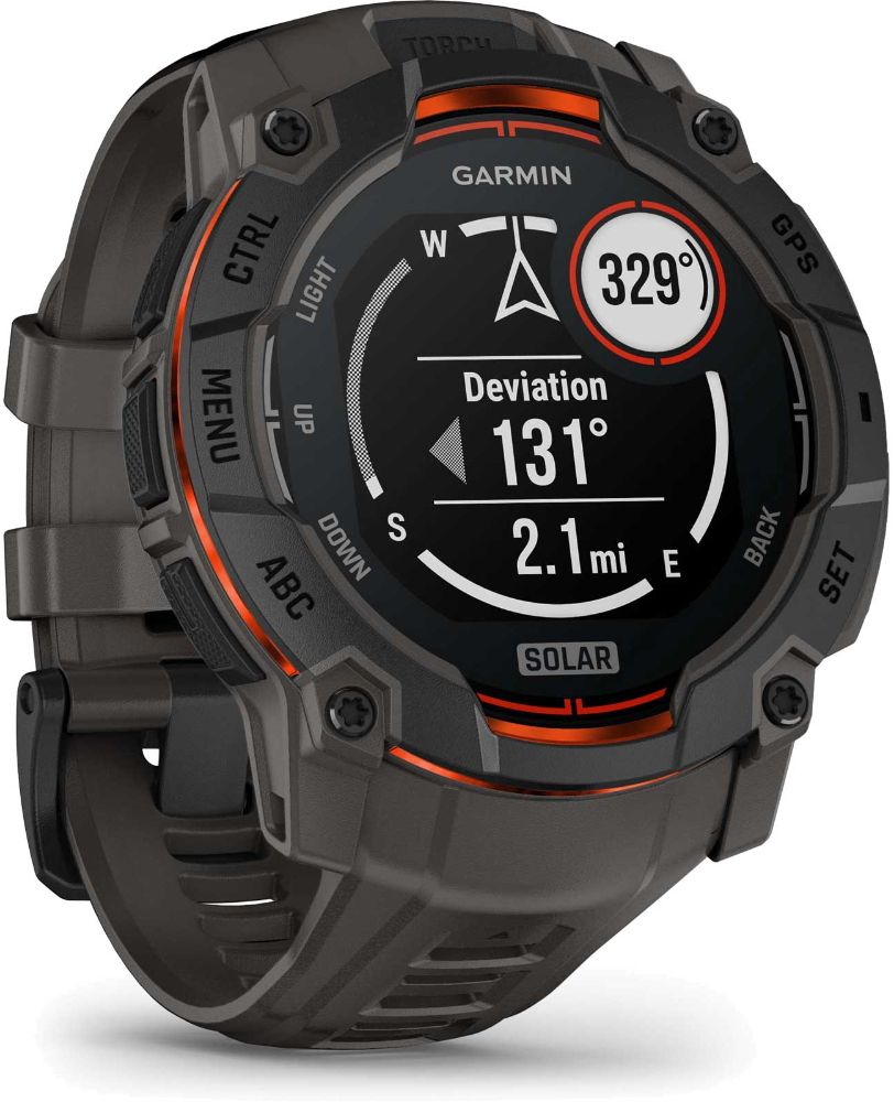Garmin Instinct 3 Smartwatch - 128MB - 50mm - Black Solar Edition (Polymer) Case with Charcoal Silicone Silicone Band by Garmin - Image 2