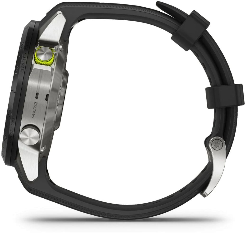 Garmin MARQ Athlete (Gen 2) GPS Golf Smartwatch - 32GB - 30.4mm - Titanium Titanium Case with Black Silicone Silicone Strap by Garmin - Image 4