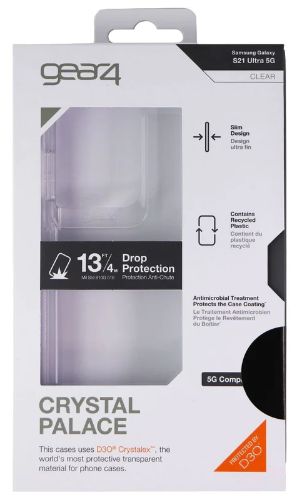 Gear4 Crystal Palace Hard Phone Case for Galaxy S21 Ultra (5G) - Clear by Gear4 - Refurbished - Brand New condition - US$12.68
