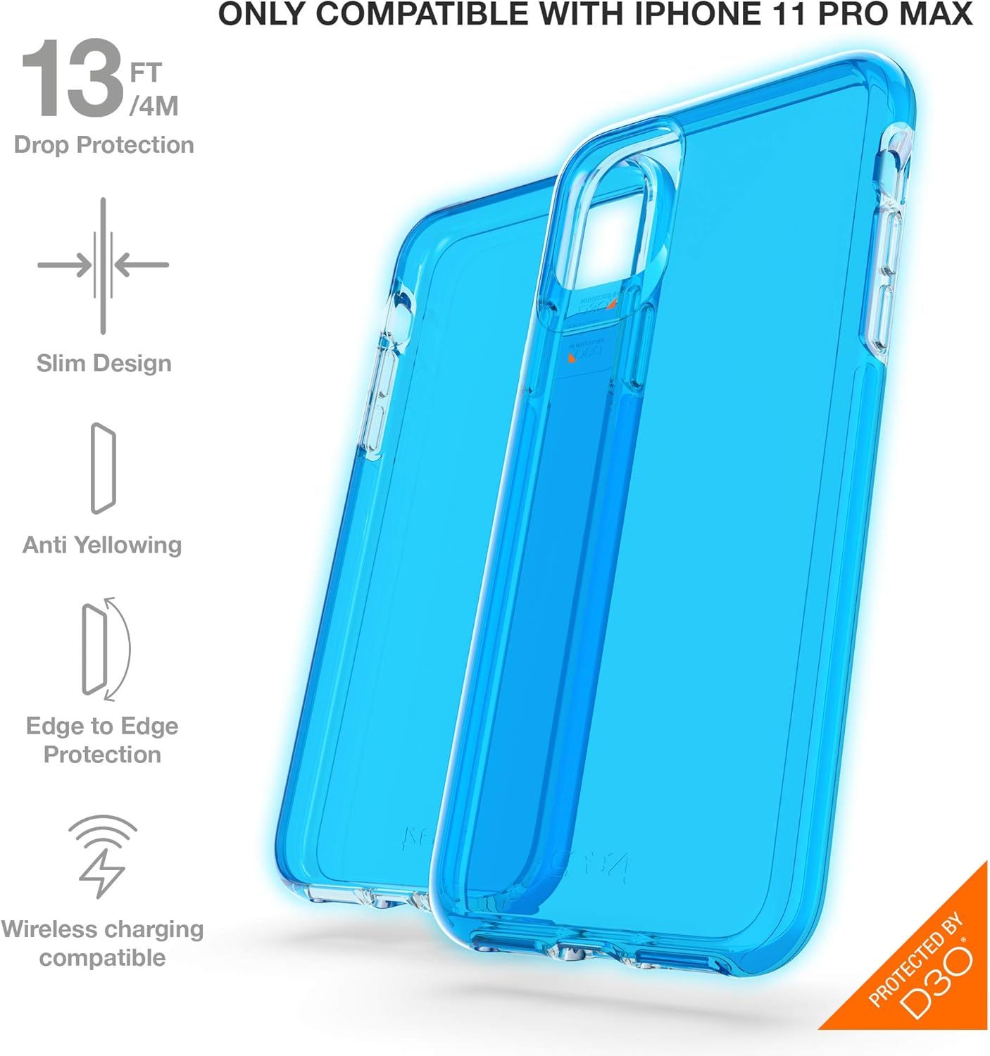 ZAGG ZAGG Gear4 Neon Crystal Palace Phone Case for iPhone 11 Pro Max - Neon Blue by ZAGG - Refurbished - Brand New condition - Image 9