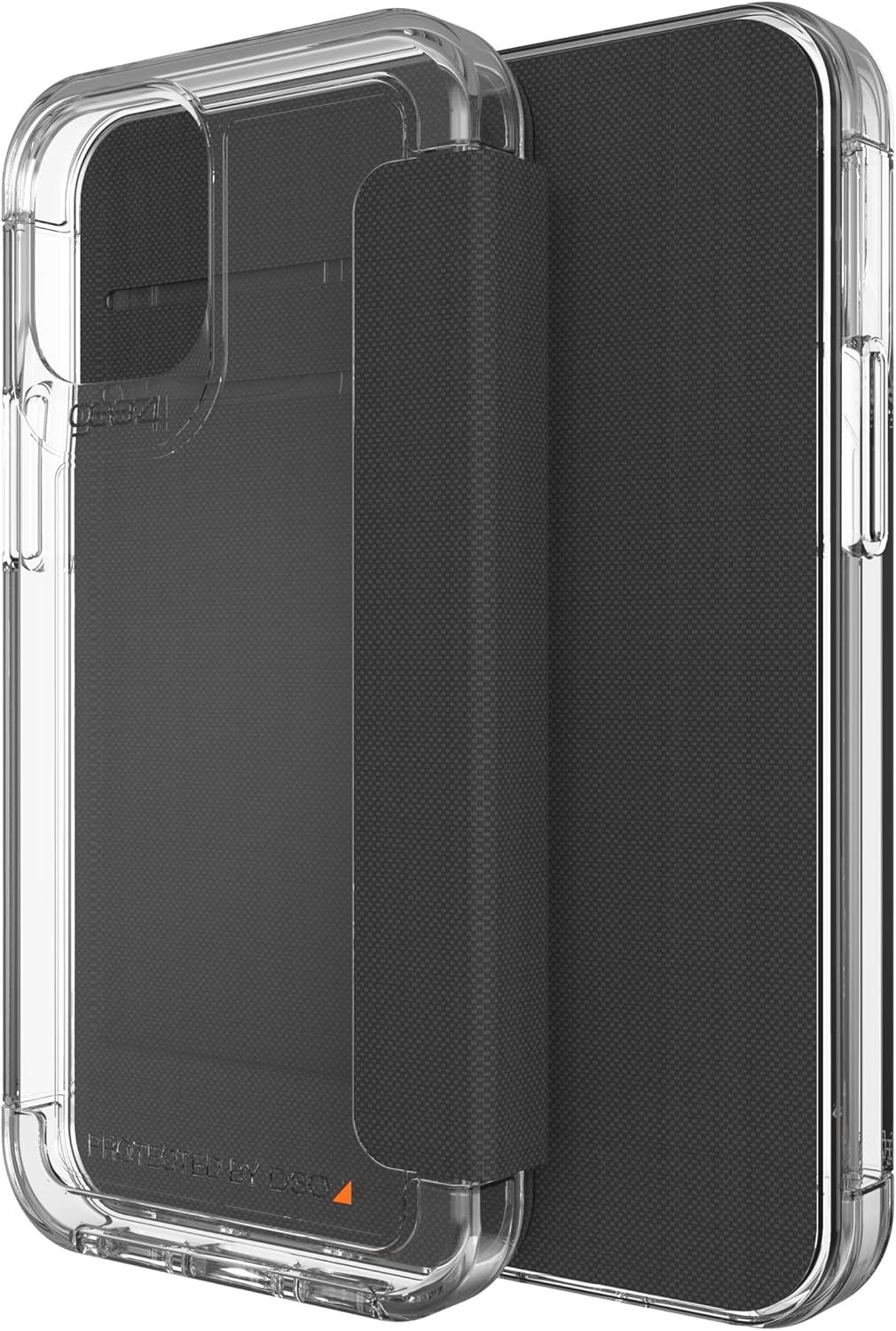 Gear4 Wembley Flip Folio Phone Case for iPhone 12 mini - Clear/Black by Gear4 - Refurbished - Brand New condition - Image 3
