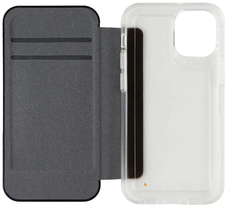Gear4 Wembley Flip Folio Phone Case for iPhone 12 mini - Clear/Black by Gear4 - Refurbished - Brand New condition - Image 4