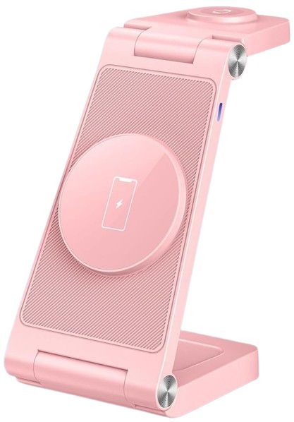 Gejiucai 3 in 1 Foldable Wireless Charging Station Travel Charger - Pink by Gejiucai - Refurbished - Very Good condition - US$34.62