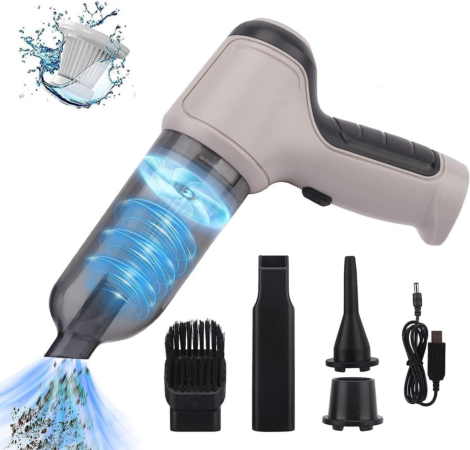 Generic HL-107 Compact Wireless Battery Powered Vacuum Cleaner - Grey by Generic - Refurbished - Very Good condition - US$35.25