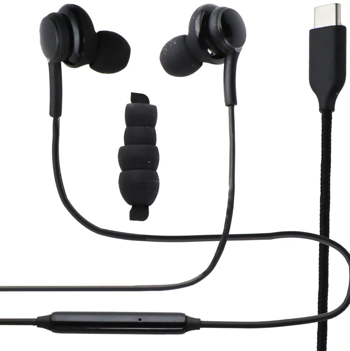 Generic USB-C Earbuds with Volume and Playback Controls - Black by Generic - Refurbished - Brand New condition - US$6.98