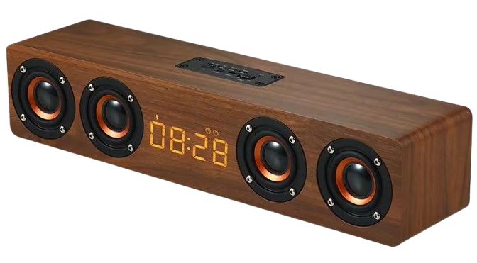 Generic W8 Wooden Wireless Heavy Bass Speaker Subwoofer Soundbar - Red by Generic - Refurbished - Very Good condition - US$39.23