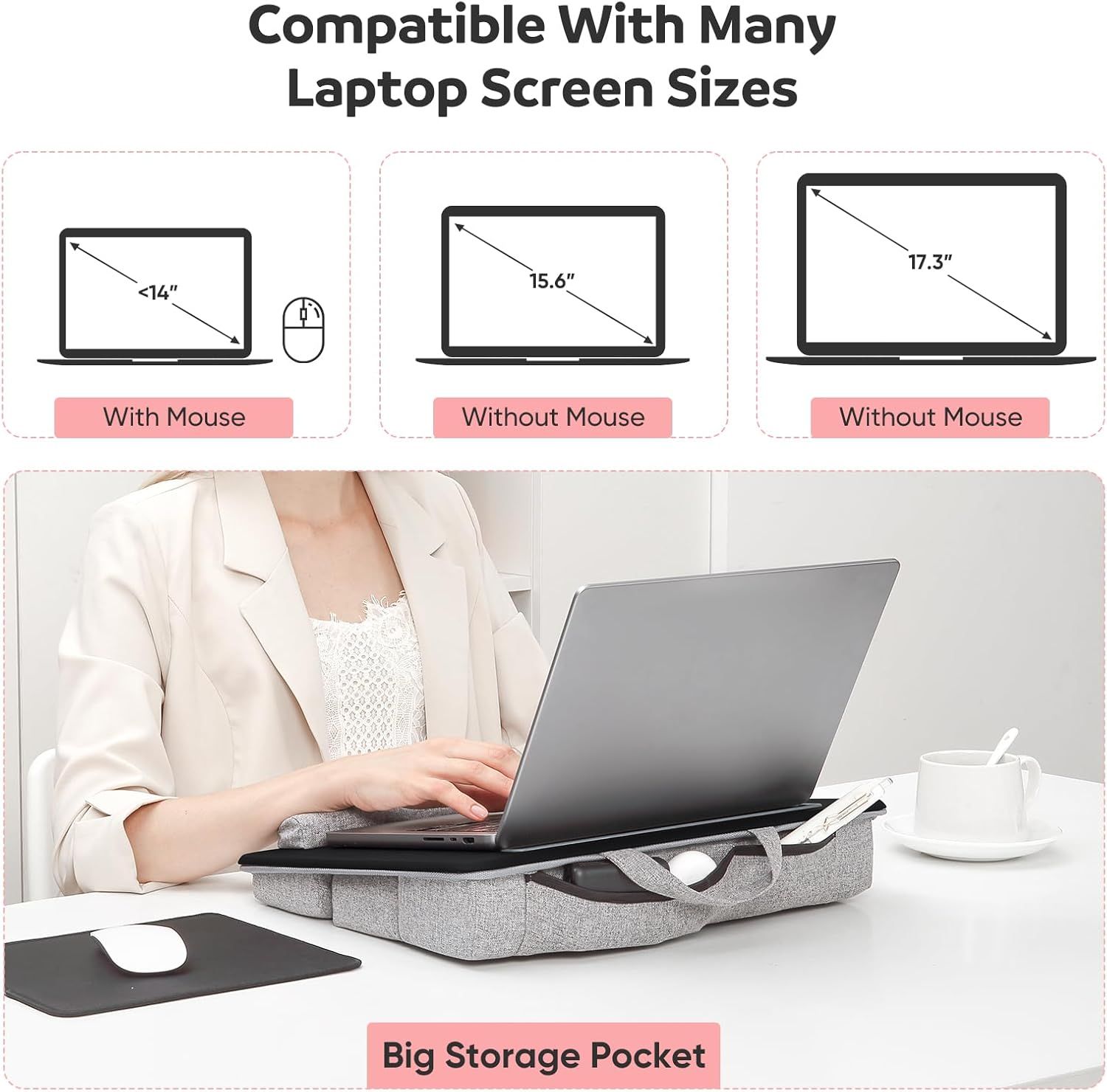 Gipshot Adjustable Laptop Lap Desk - Gray by Gipshot - Refurbished - Very Good condition - Image 2