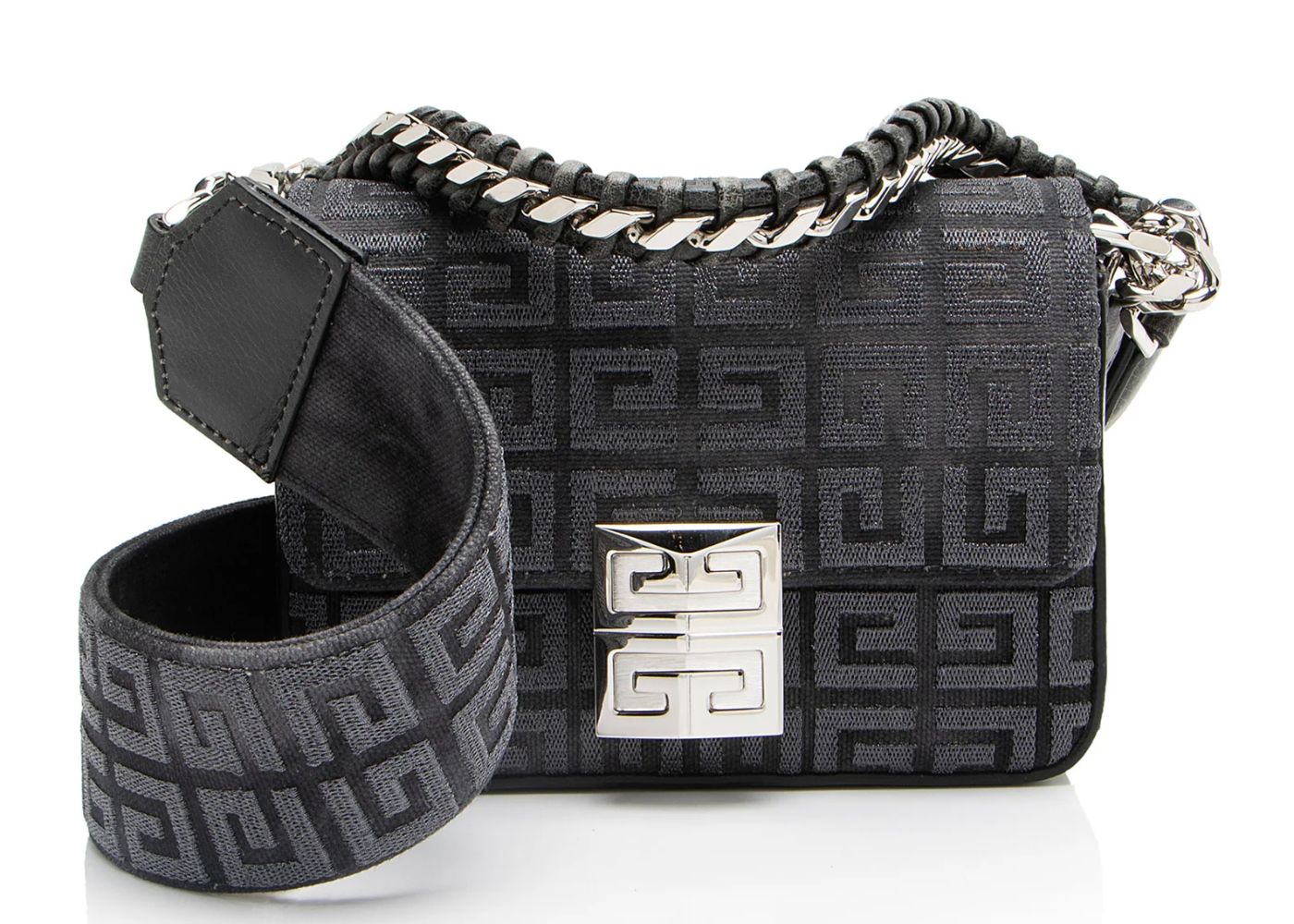 Givenchy 4G Embroidered Canvas 4G Small Shoulder Bag - Canvas - Blue by Givenchy - Refurbished - Very Good condition - US$1038.99