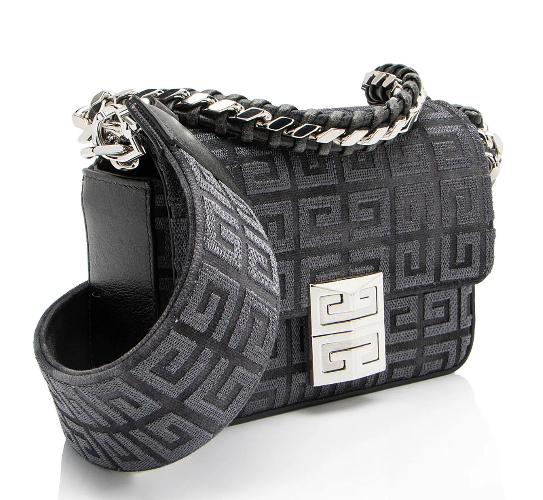 Givenchy 4G Embroidered Canvas 4G Small Shoulder Bag - Canvas - Blue by Givenchy - Image 2