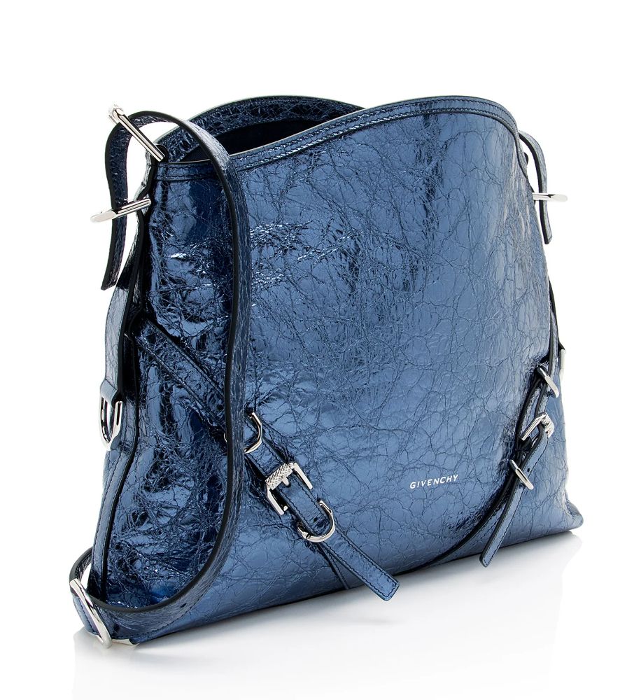 Givenchy Metallic Leather Voyou Medium Hobo - Metallic Leather - Blue by Givenchy - Image 2