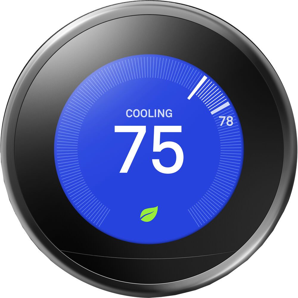 Google Nest Learning Smart Wifi Thermostat (Gen 3) - Mirror Black by Google - Refurbished - Very Good condition - US$114.15