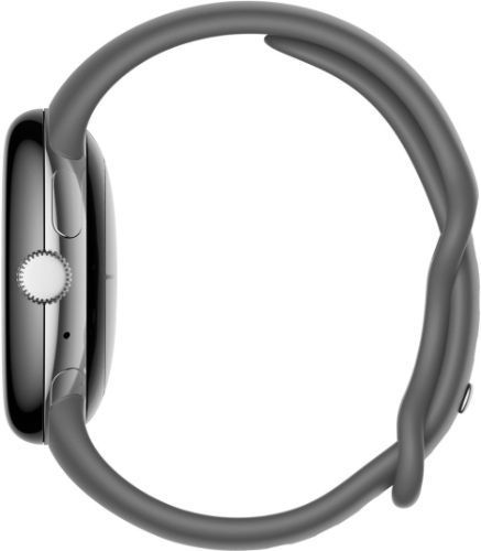 Google Pixel Watch 1 (Bluetooth) - 32GB - 30.4mm - Polished Silver Stainless Steel Case with Charcoal Fluoroelastomer Active Band by Google - Image 3