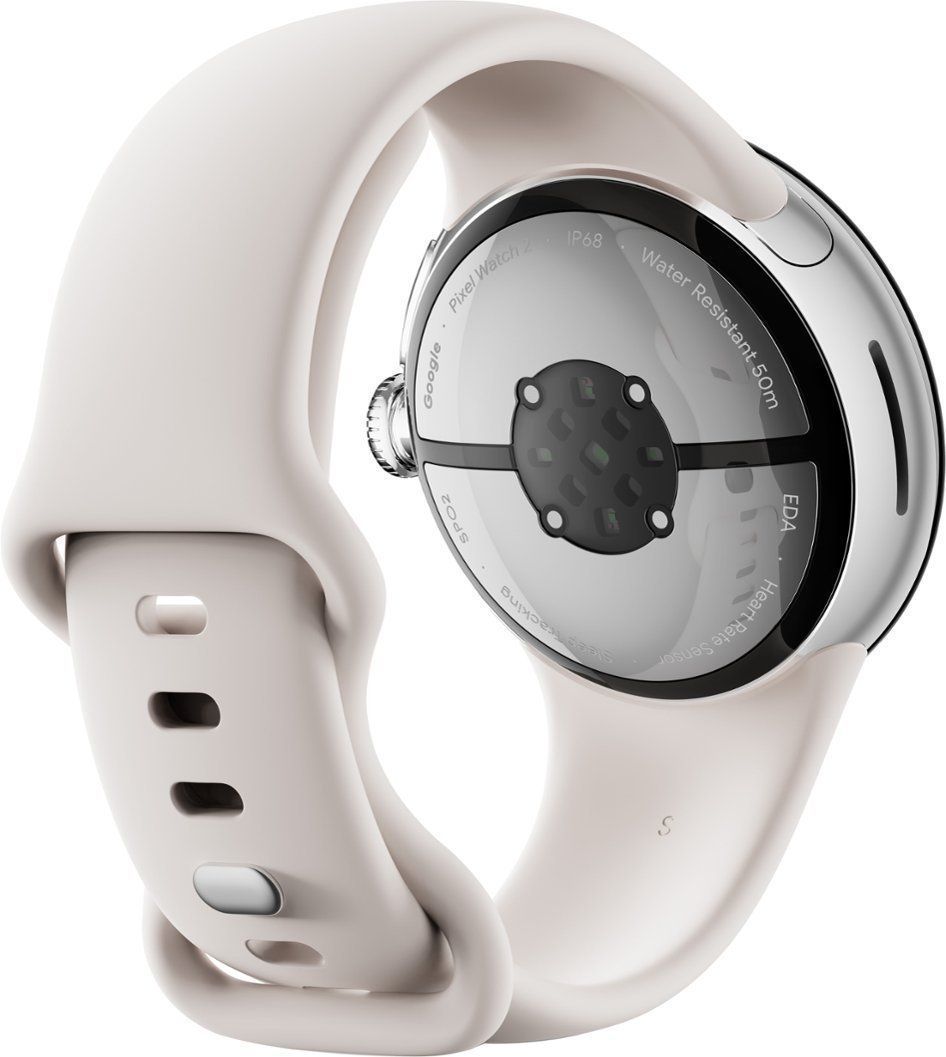 Google Pixel Watch 2 (Bluetooth + LTE) - 32GB - 1.2 inch - Polished Silver Aluminum Case with Porcelain Fluoroelastomer Active Band by Google - Refurbished - Like New condition - Image 4
