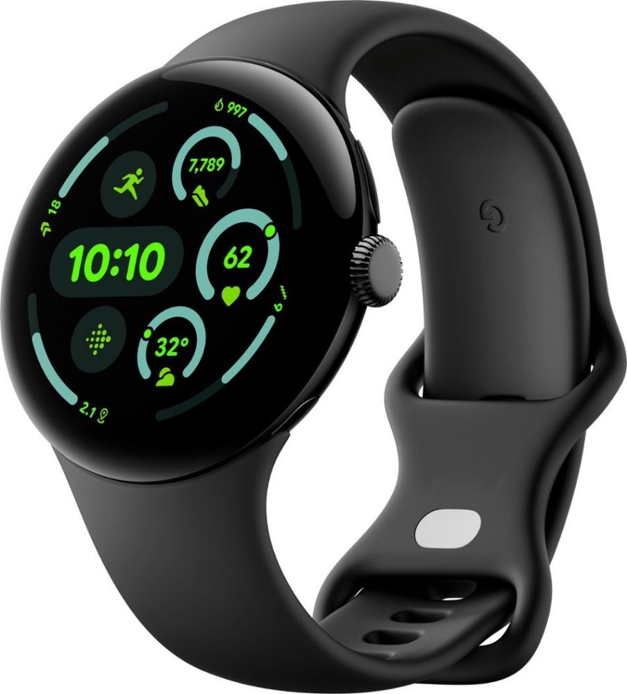 Google Pixel Watch 3 (Bluetooth) - 32GB - 45mm - Matte Black 100% Recycled Aluminum Case with Obsidian Fluoroelastomer Active Band by Google - Image 2