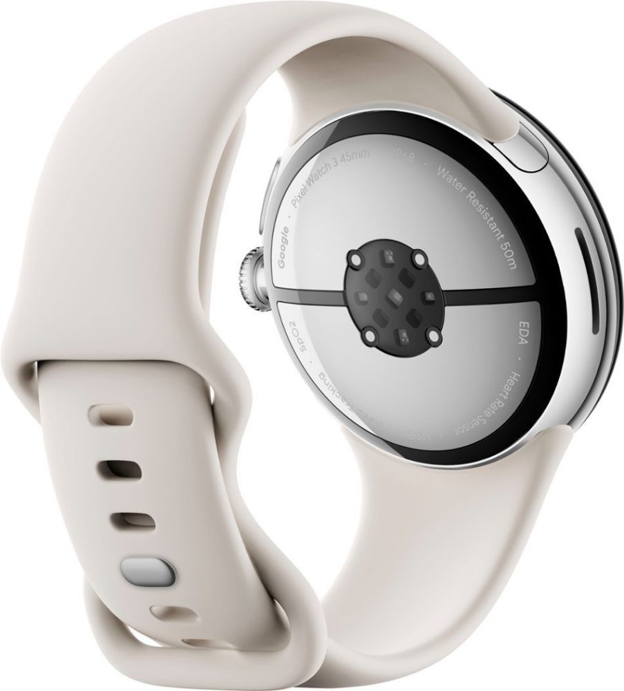 Google Pixel Watch 3 (Bluetooth + LTE) - 32GB - 45mm - Polished Silver 100% Recycled Aluminum Case with Porcelain Fluoroelastomer Active Band by Google - Image 4