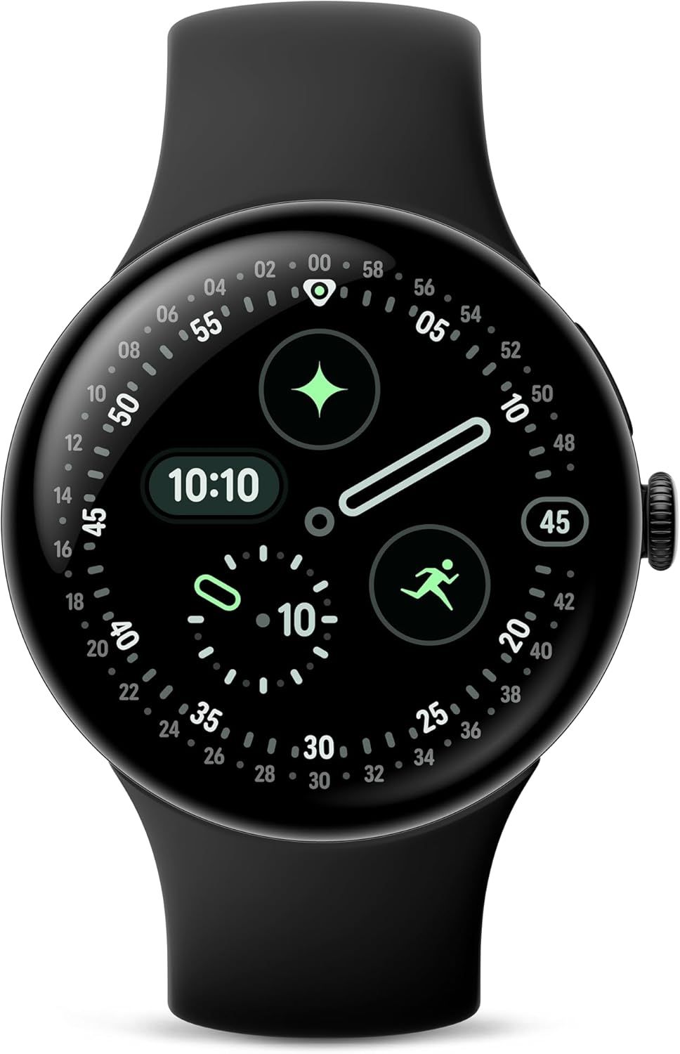 Google Pixel Watch 4 - 32GB - 45mm - Matte Black Aluminum Case with Obsidian Fluoroelastomer Active Band - Small Size by Google - Refurbished - Very Good condition - US$2008.99