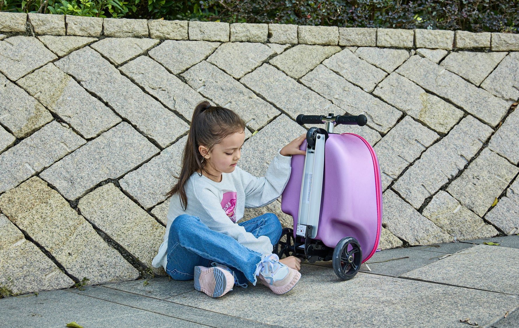 GoPowerBike GoVoyage Kids 2-in-1 Luggage Scooter - Pink by GoPowerBike - Image 2