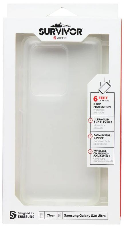 Griffin Survivor Clear Series Phone Case for Samsung Galaxy S20 Ultra - Clear by Griffin - Refurbished - Brand New condition - Image 3
