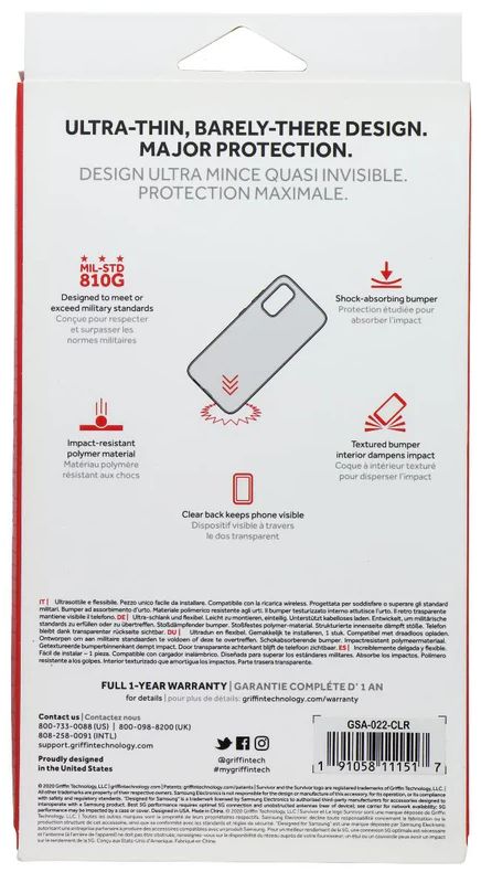 Griffin Survivor Clear Series Phone Case for Samsung Galaxy S20 Ultra - Clear by Griffin - Refurbished - Brand New condition - Image 4
