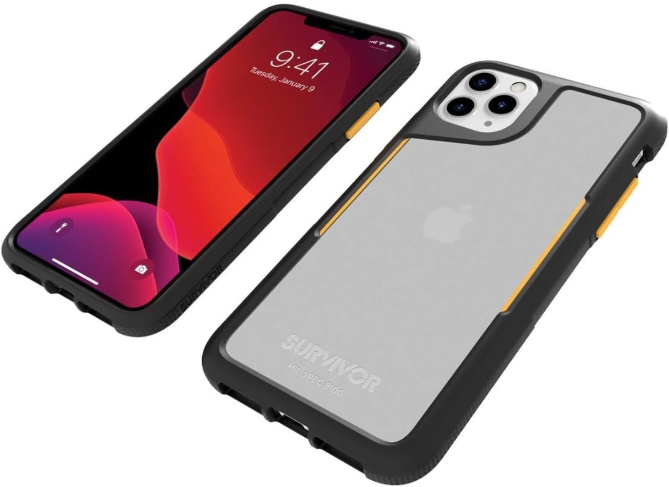 Griffin Survivor Endurance Phone Case for Apple iPhone 11 Pro Max - Black/Citrus by Griffin - Refurbished - Brand New condition - Image 5