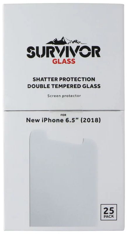 Griffin Survivor Glass Screen Protector for iPhone XS Max (25 Pack) - Clear by Griffin - Refurbished - Brand New condition - US$9.13