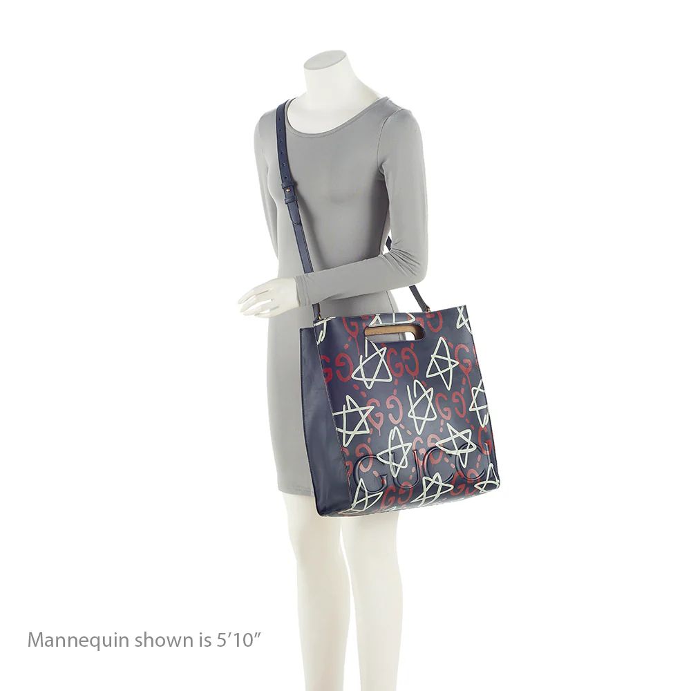 Gucci Leather Ghost Medium Tote - Leather - Red/White/Blue by Gucci - Image 5