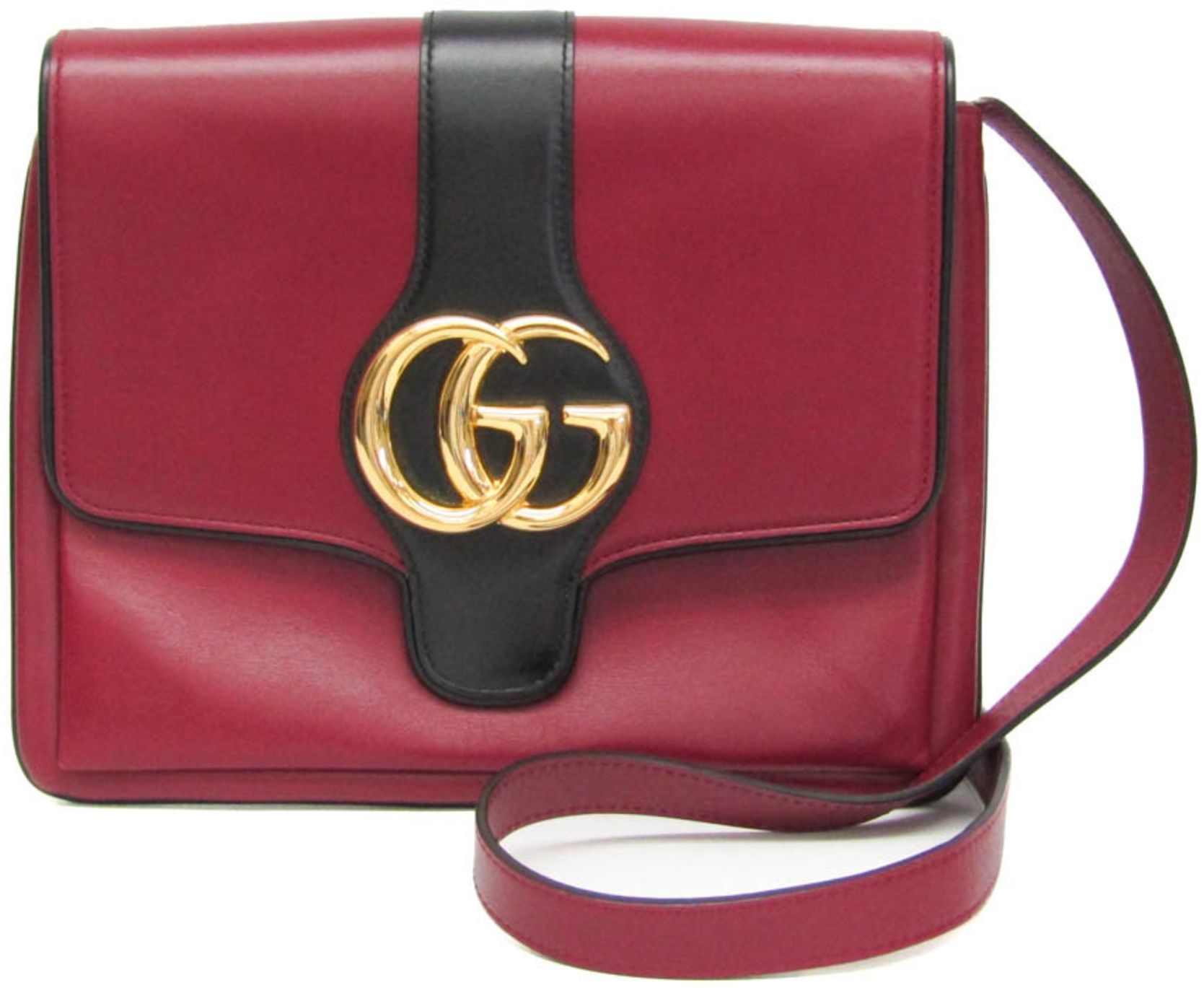 Gucci Leather Shoulder Bag - Leather - Black/Dark Red by Gucci - Refurbished - Very Good condition - US$1072.99