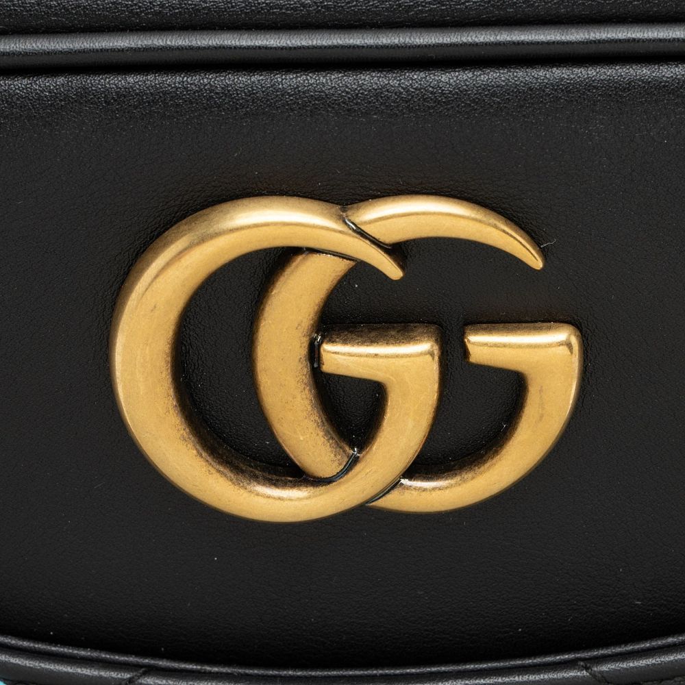 Gucci Matelasse Leather GG Marmont Ghost Medium Shoulder Bag - Leather - Black/Yellow/Blue by Gucci - Image 11