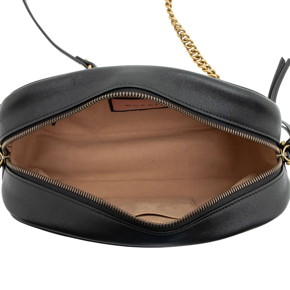 Gucci Matelasse Leather GG Marmont Ghost Medium Shoulder Bag - Leather - Black/Yellow/Blue by Gucci - Image 7