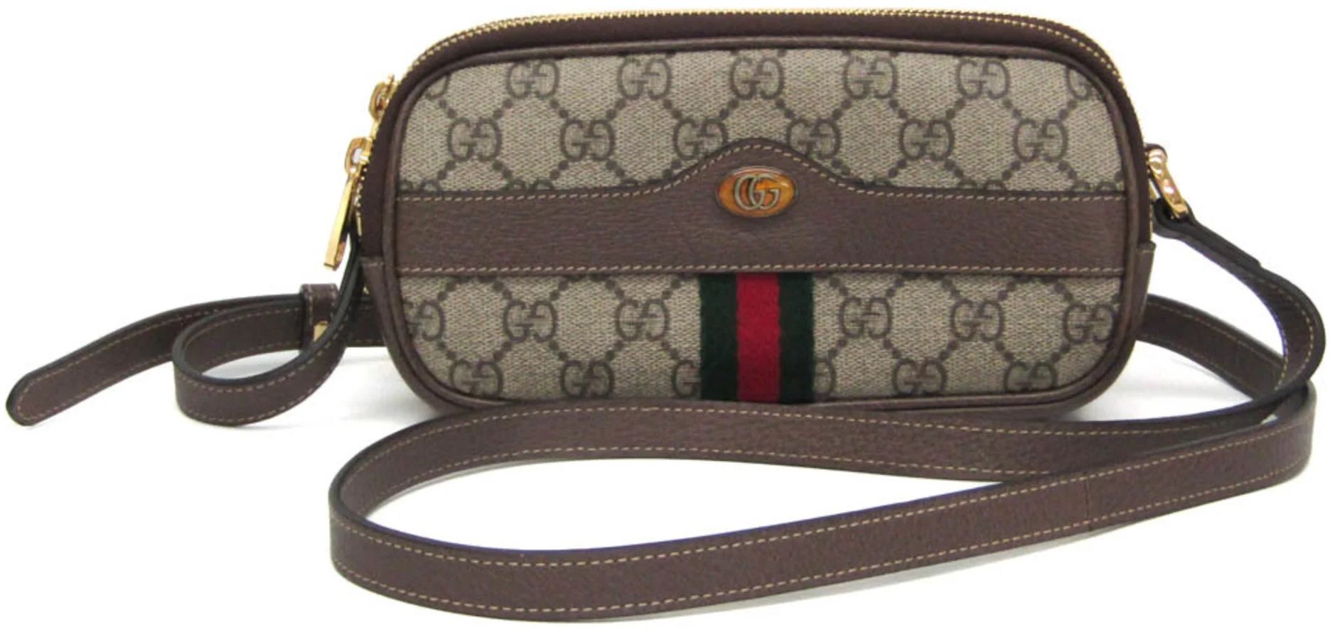 Gucci Ophidia Leather GG Supreme Shoulder Bag - Leather - Beige/Brown by Gucci - Refurbished - Very Good condition - US$1259.99