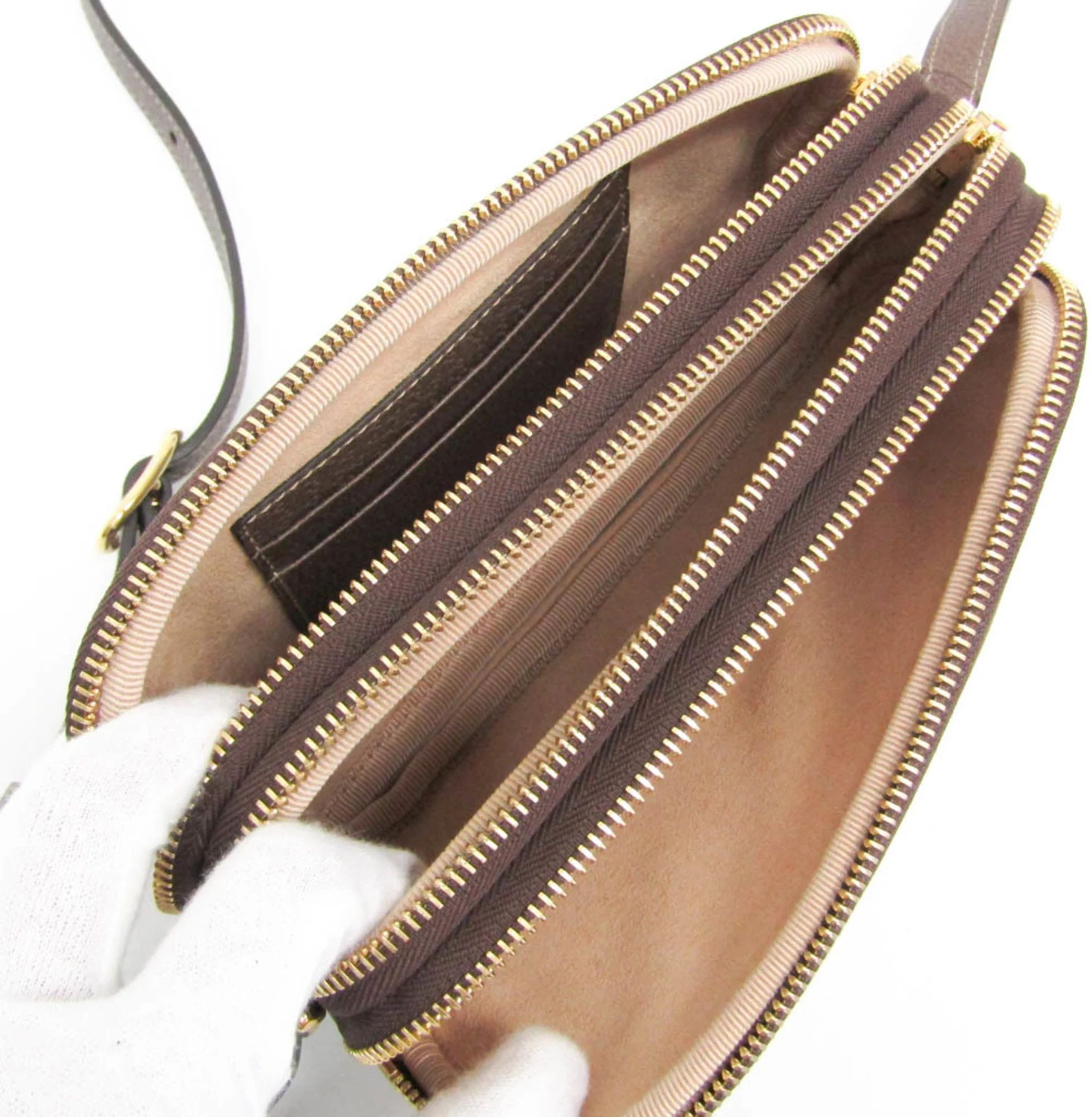 Gucci Ophidia Leather GG Supreme Shoulder Bag - Leather - Beige/Brown by Gucci - Image 3