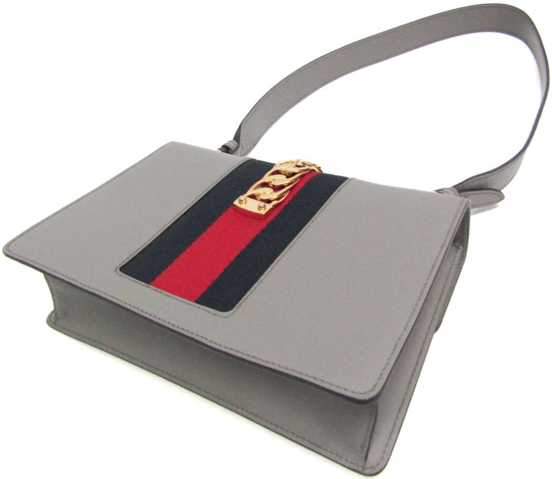 Gucci Sylvie Leather Shoulder Bag - Leather - Gray by Gucci - Image 2
