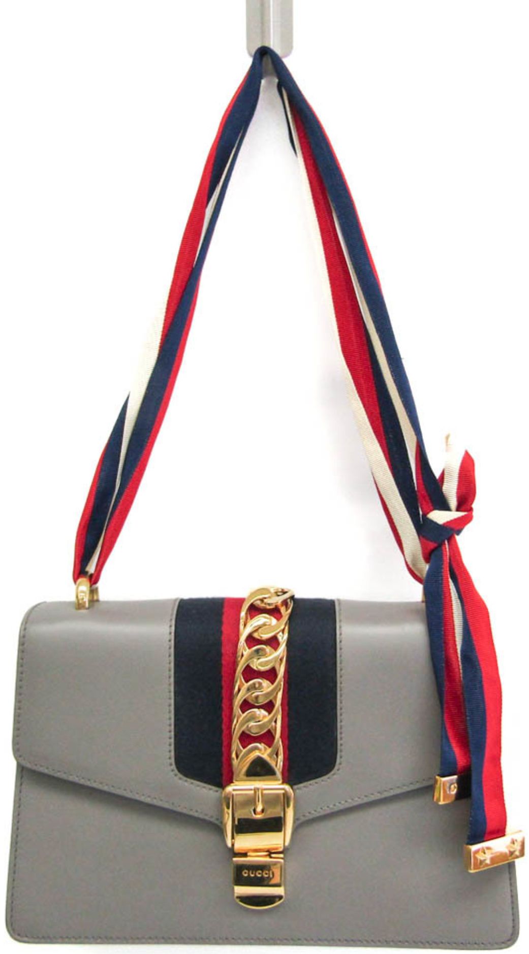 Gucci Sylvie Leather Shoulder Bag - Leather - Gray by Gucci - Image 3