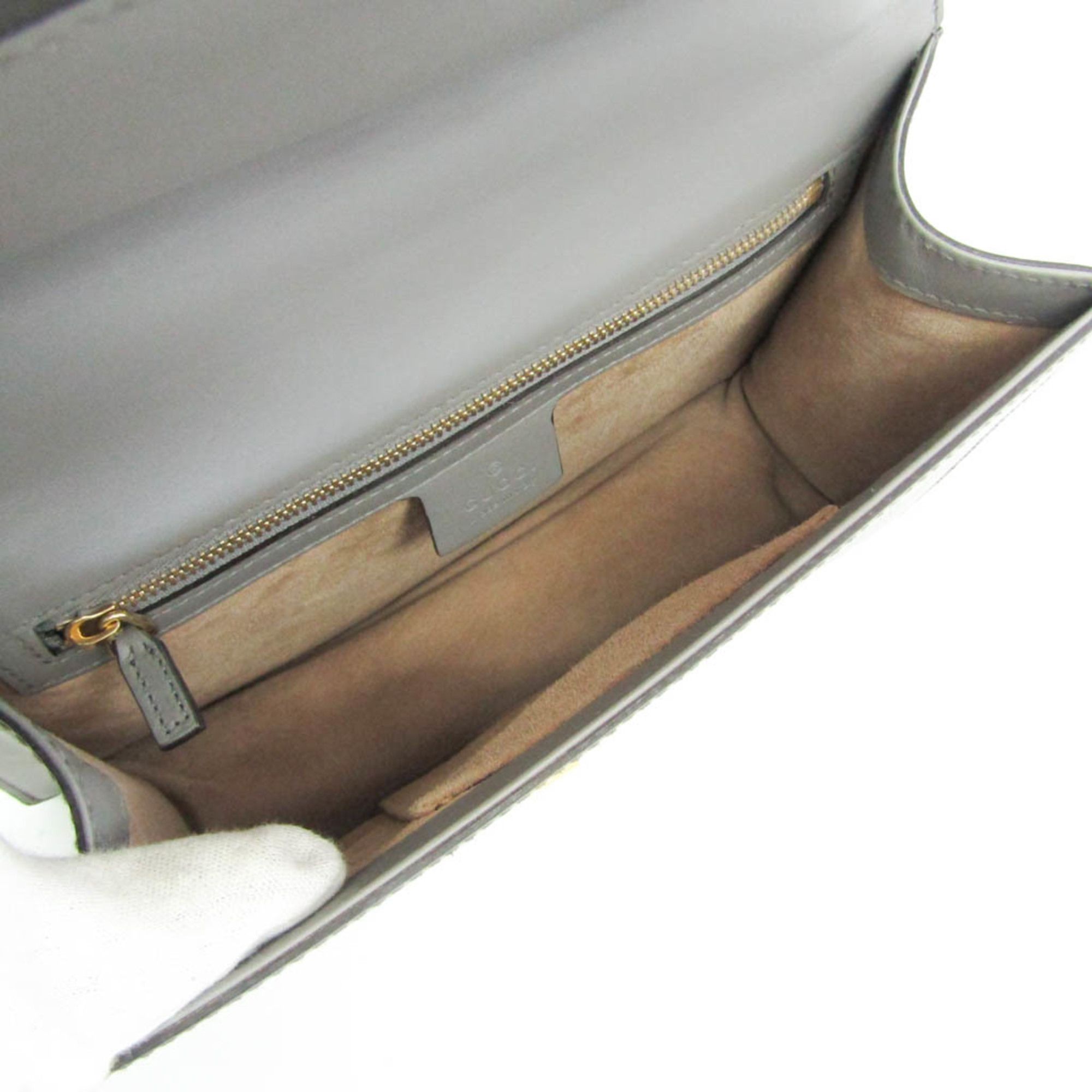 Gucci Sylvie Leather Shoulder Bag - Leather - Gray by Gucci - Image 4