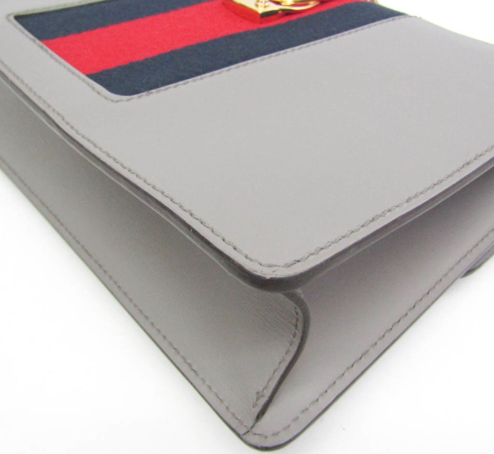 Gucci Sylvie Leather Shoulder Bag - Leather - Gray by Gucci - Image 5