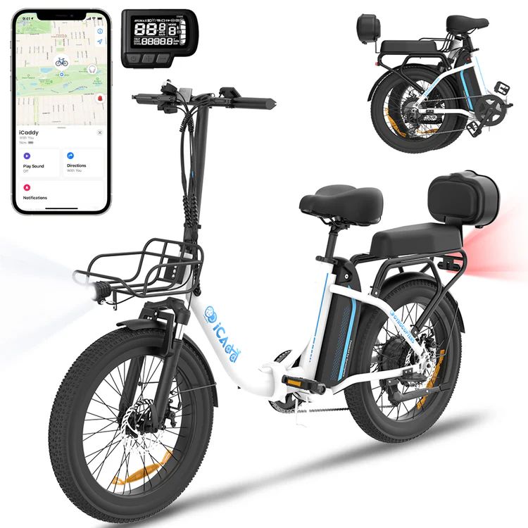 Gyrocopters iCaddy Foldable Electric Bike - White by Gyrocopters - Image 2