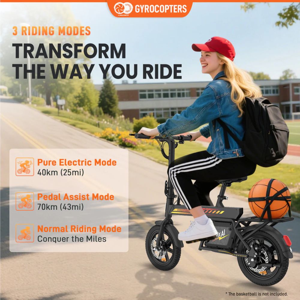 Gyrocopters PixAI Electric Foldable Cargo Bike - Black by Gyrocopters - Image 4