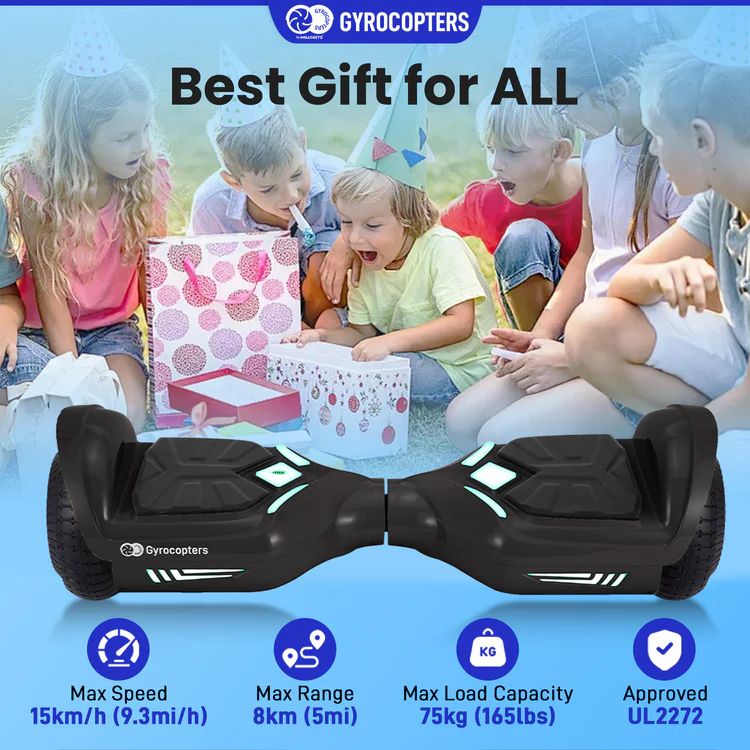 Gyrocopters Prime Hoverboard with Wireless Music Speaker - Black by Gyrocopters - Image 2